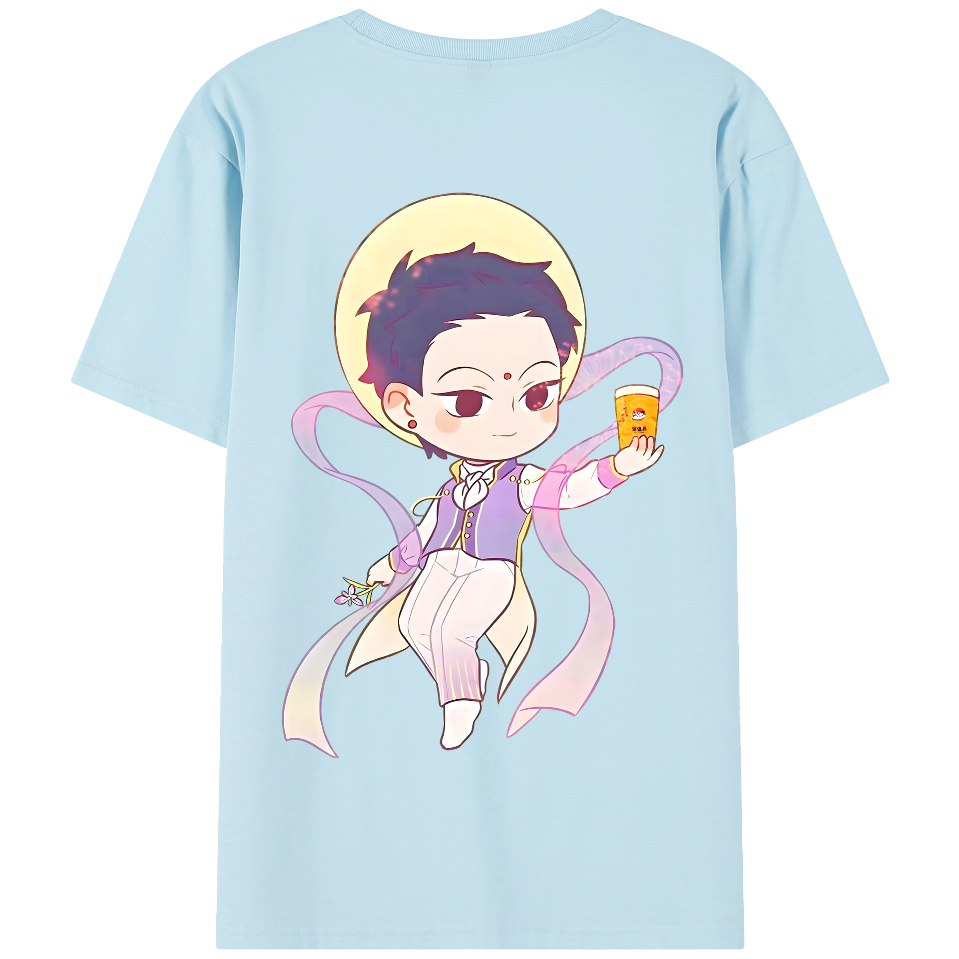 （画像用） Ne Zha 2 ナタ 魔童の大暴れ 綿100％半袖Tシャツ（背面プリント）